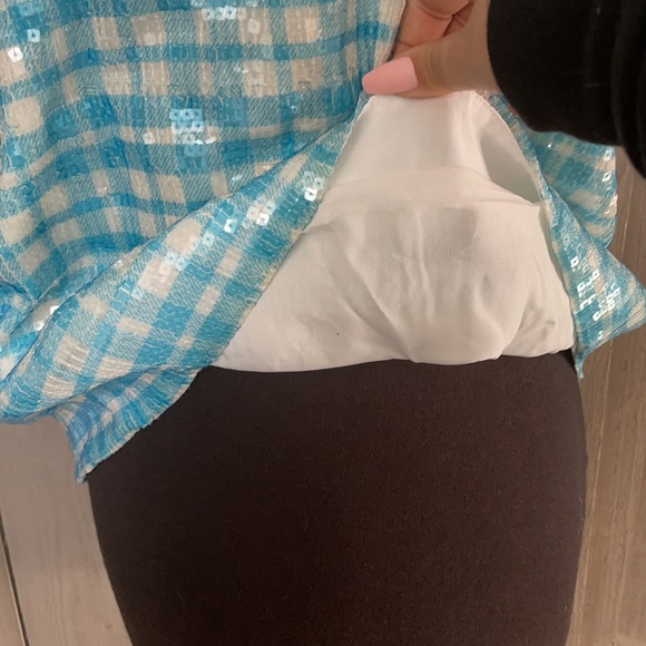 J. Crew Sequin Gingham Blouse - Picture 3 of 4